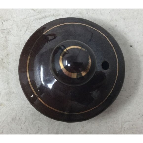 Vintage Mid Century Brown Handled and Lidded Teapot with Flower Design - Picture 9 of 9